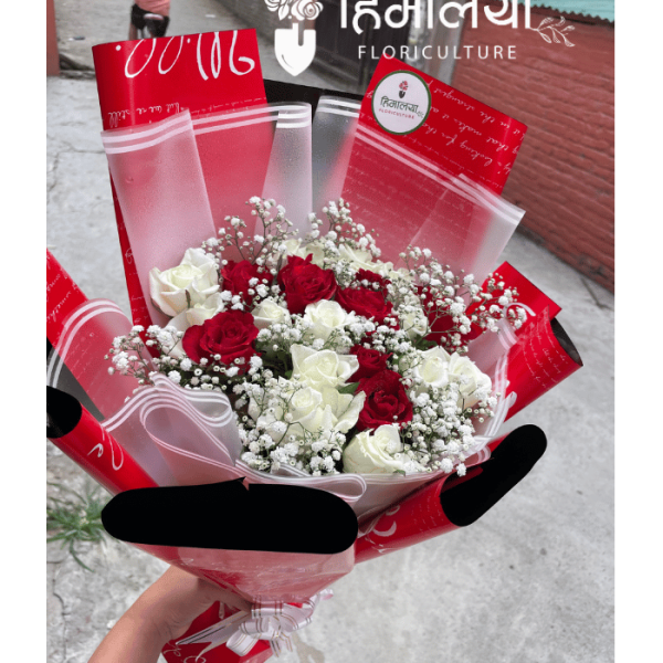 White & Rose Customize bouquet